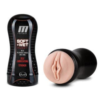 Blush M for Men Soft and Wet Pussy with Pleasure Ridges & Orbs Self Lubricating Stroker - Vanilla