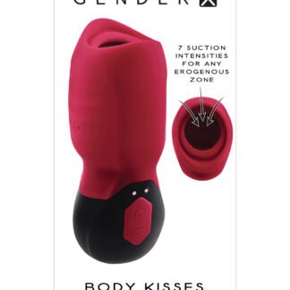 Gender X Body Kisses Vibrating Suction Massager - Red/Black