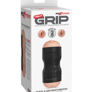 PDX Extreme Tight Grip Dual Density Squeezable Strokers - Pussy & Ass