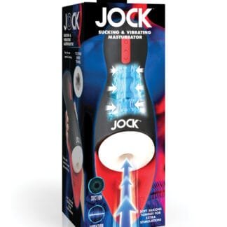 Curve Toys Jock Sucking & Vibrating Masturbator - Black/Red